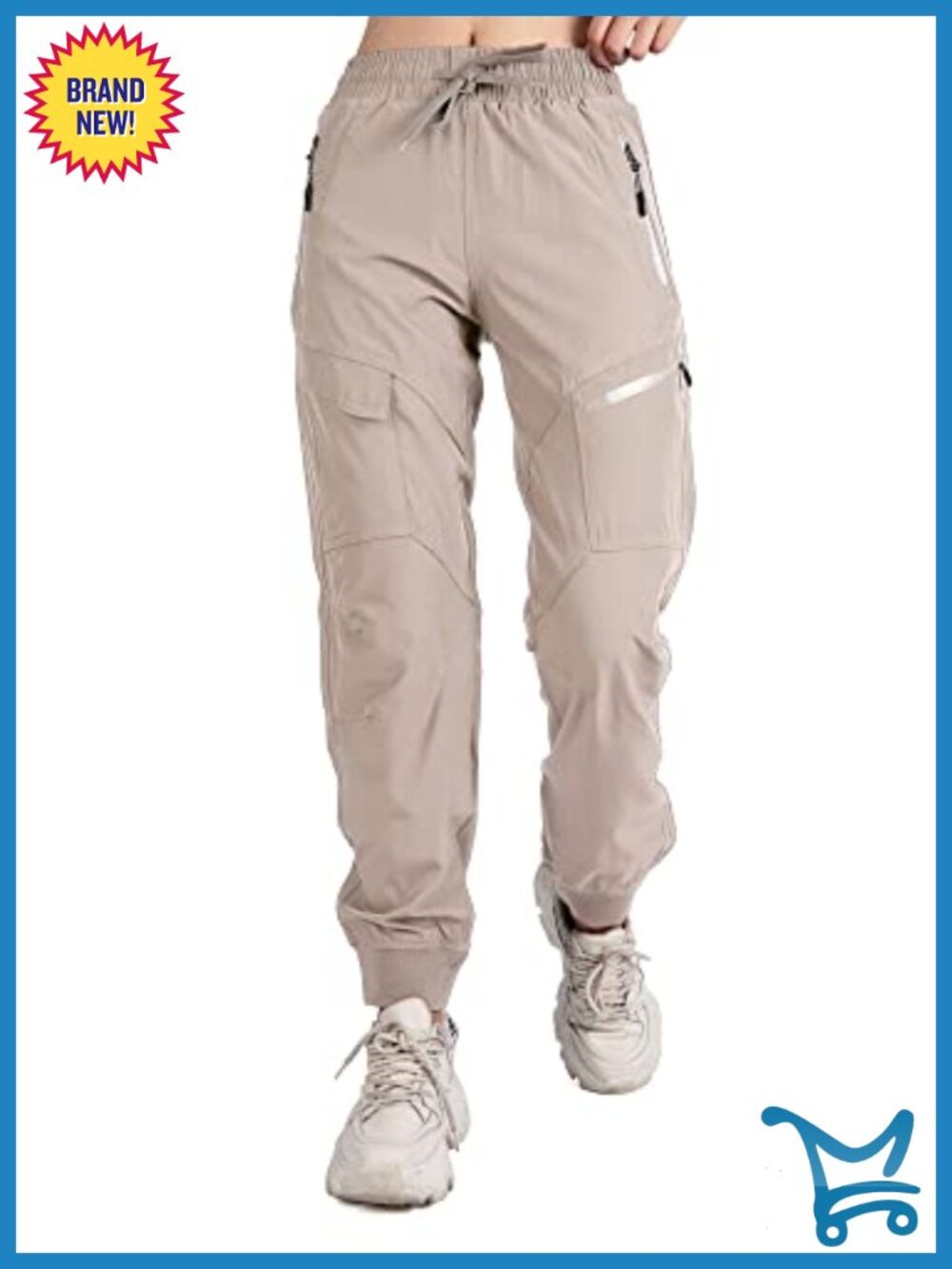 Lightweight Quick Dry Cargo Jogger Pants Outdoor Workout UPF 50 Zipper Pockets